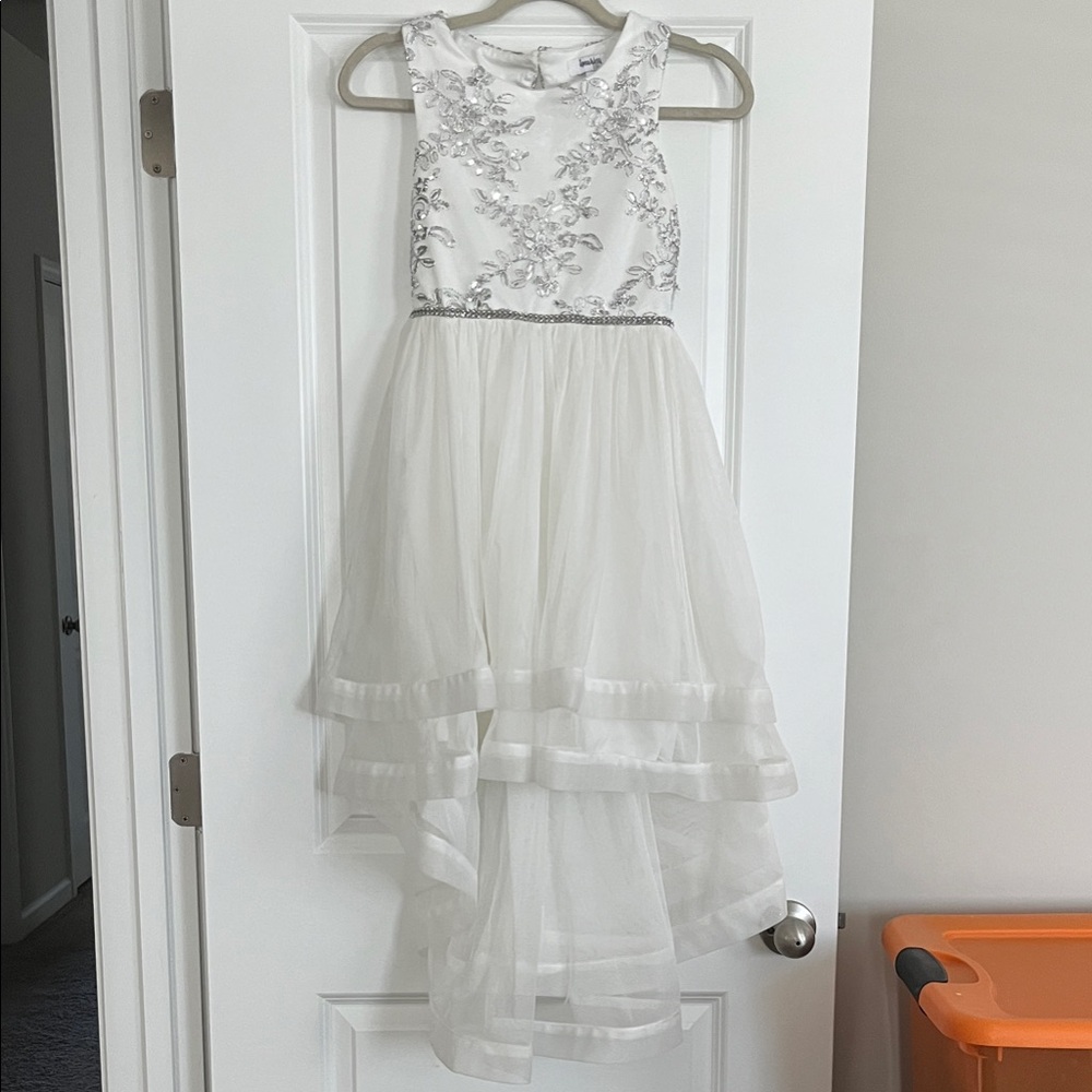 Speechless White and Silver Kids Formal Dress